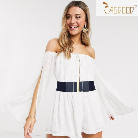 4 Pack Elastic Waist Belts Women Dress Belt Stretch Vintage Plus Size - Picture 7 of 9